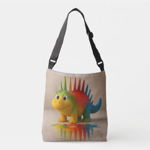 Odd Friends beroemd gemaakt door Rainbow Dino Post Crossbody Tas