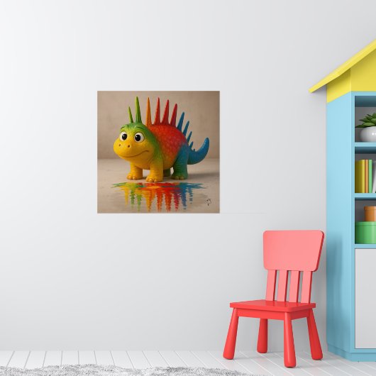 Odd Friends beroemd gemaakt door Rainbow Dino Post Poster (Kinderkamer 1)