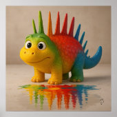 Odd Friends beroemd gemaakt door Rainbow Dino Post Poster (Voorkant)