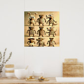 Odd Friends - Checker & Stippen Creature Family Poster (Keuken)