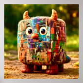 Odd Friends - Patchwork Cube Monster Poster (Voorkant)