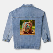 Odd Friends - Patchwork Cube Monster Poster Denim Jacket (Achterkant)