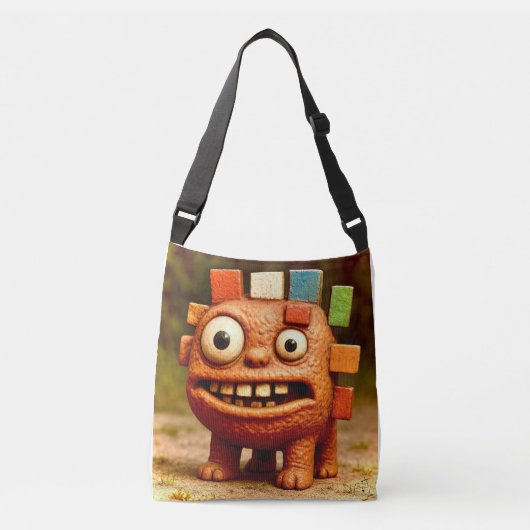 Odd Friends – Rainbow Block Monster Poster Poster Crossbody Tas (Voorkant)