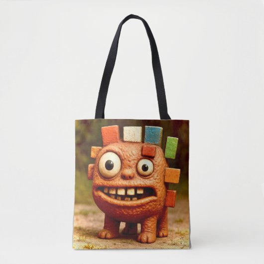 Odd Friends – Rainbow Block Monster Poster Poster Tote Bag (Voorkant)