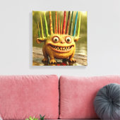 Odd Friends – Rainbow Spikes Monster Canvas (Insitu (Woonkamer))