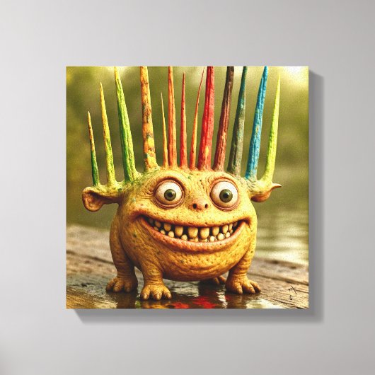 Odd Friends – Rainbow Spikes Monster Canvas (Voorkant)