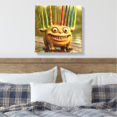 Odd Friends – Rainbow Spikes Monster Canvas Afdruk (Insitu (Slaapkamer))