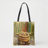 Odd Friends – Rainbow Spikes Monster Canvas Tote Bag (Voorkant)