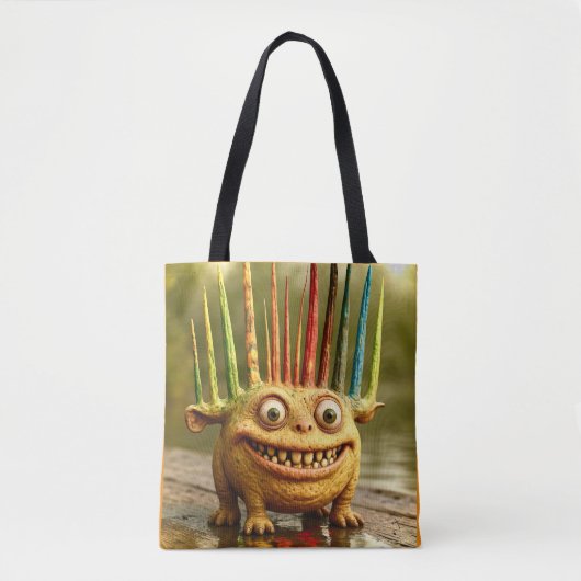 Odd Friends – Rainbow Spikes Monster Canvas Tote Bag (Voorkant)