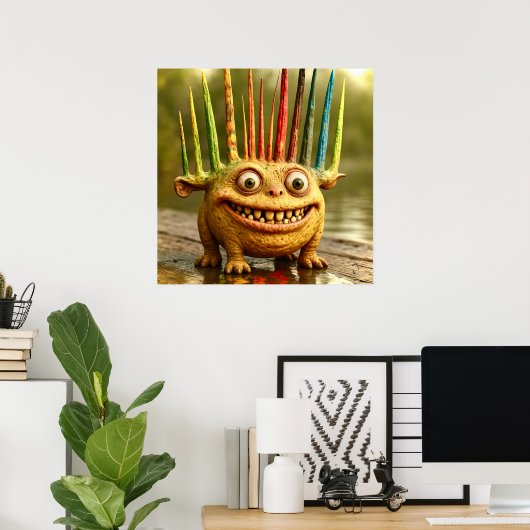 Odd Friends - Rainbow Spikes Monster Poster (Thuiskantoor)