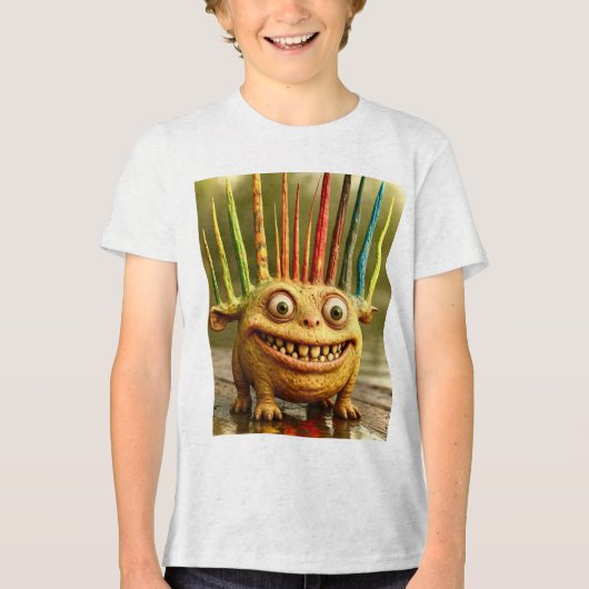 Odd Friends - Rainbow Spikes Monster Poster Tri-Blend Shirt (Voorkant)