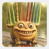 Odd Friends - Rainbow Spikes Monster Poster Vierkante Sticker (Voorkant)