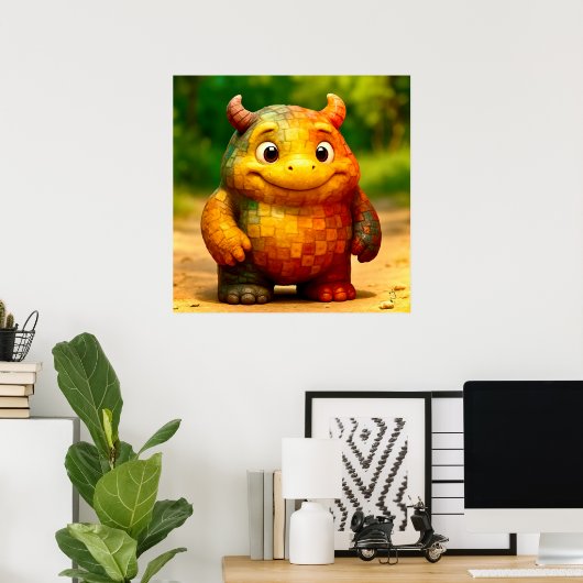 Odd Friends - Rainbow Tegel Monster Poster (Thuiskantoor)