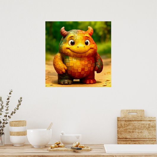 Odd Friends - Rainbow Tegel Monster Poster (Keuken)
