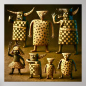 Odd Friends - Tribal Checker & Stippen Poster (Voorkant)