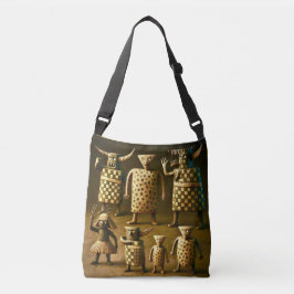 Odd Friends - Tribal Checker & Stippen Poster Crossbody Tas