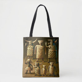 Odd Friends - Tribal Checker & Stippen Poster Tote Bag