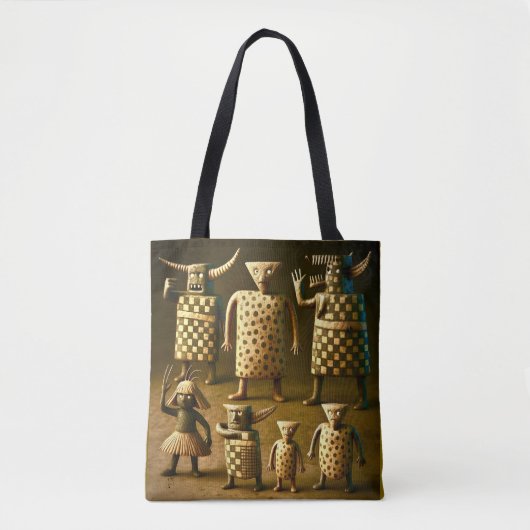 Odd Friends - Tribal Checker & Stippen Poster Tote Bag (Voorkant)