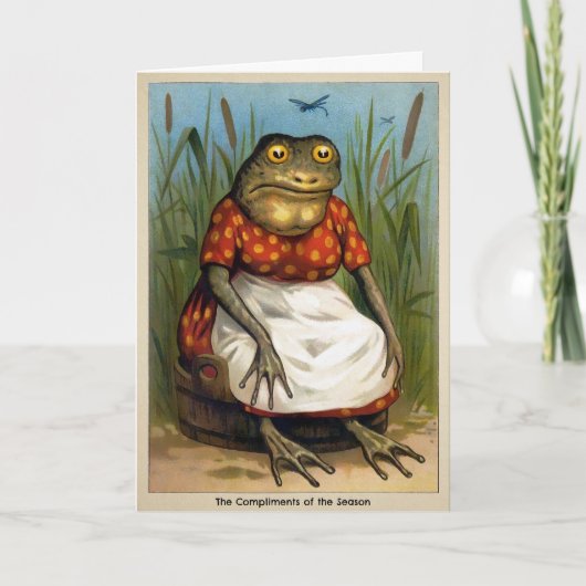 Odd Frog Lady Kerst Kaart (Voorkant)