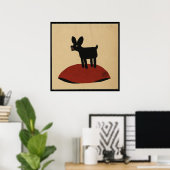 Odd Funny zien Dog - Colorful Book Illustration Poster (Thuiskantoor)