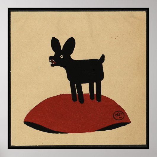 Odd Funny zien Dog - Colorful Book Illustration Poster (Voorkant)