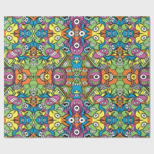 Odd glimlachende ritters in een wit patroonontwerp cadeaupapier (Vlak)