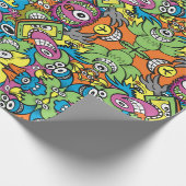 Odd glimlachende ritters in een wit patroonontwerp cadeaupapier (Hoek)