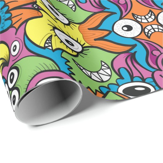 Odd glimlachende ritters in een wit patroonontwerp cadeaupapier (Rol Hoek)