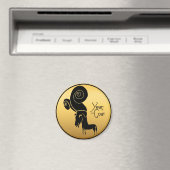 Odd Gold Ram Goat Chinees jaar Zodiaa Round Magnet (Insitu (Vaatwasser))
