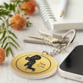 Odd Gold Ram Goat Chinees Jaar Zodiab Monogram K Sleutelhanger (Voorkant Rechts)