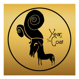 Odd Gold Ram Goat Chinees jaar Zodiac P Poster
