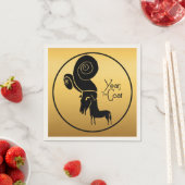 Odd Gold Ram Goat Chinees jaar Zodiapapier Napkin Servet (Insitu)