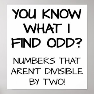 Odd Numbers Funny Poster