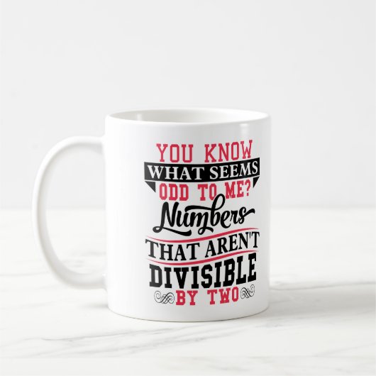 Odd Numbers Wiskunde Pun Wiskunde Mok leraar (Links)