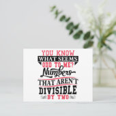 Odd Nummers Wiskunde Pun Wiskunde Leraar Briefkaar Briefkaart (Staand voorkant)