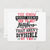 Odd Nummers Wiskunde Pun Wiskunde Leraar Briefkaar Briefkaart (Voorkant / Achterkant)