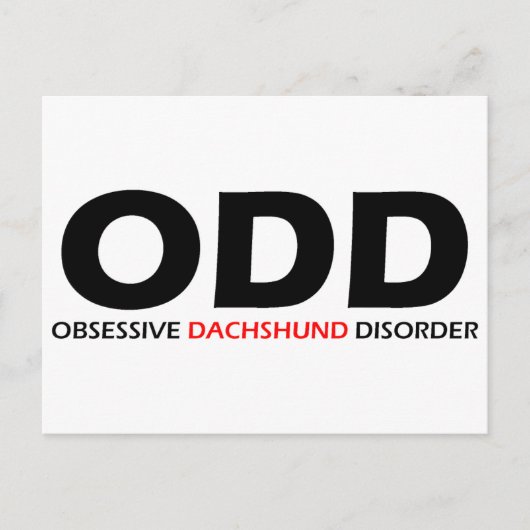 ODD - Obsessief-Dachshundaandoening Briefkaart (Voorkant)