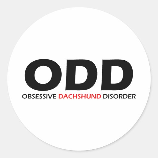 ODD - Obsessief-Dachshundaandoening Ronde Sticker (Voorkant)