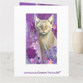 Odd-ogen Siamese kitten in roze Happy Birthday Kaart (Achterkant)