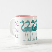 "Odd One Out" Flamingo Coffee Mok (roze) (Voorkant links)