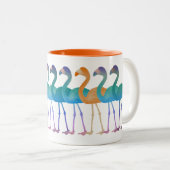 "Odd One Out" Flamingo Coffee Mok (Sinaasappel) (Voorkant rechts)
