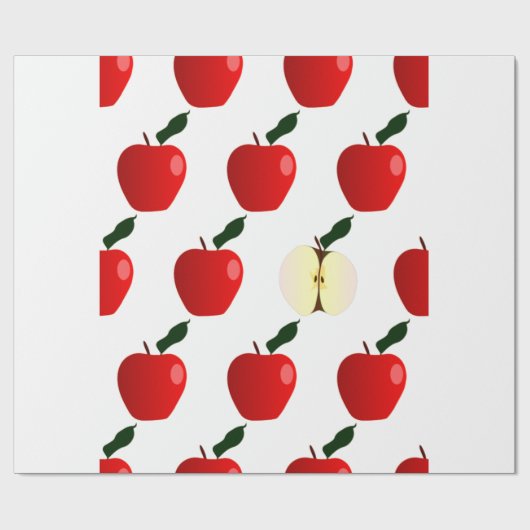 ODD One Out Seamless Red Apple-achtergrond Cadeaupapier (Vlak)