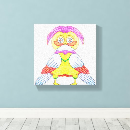 Odd Owl Canvas Afdruk (Insitu (Houten vloer))