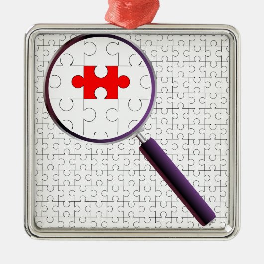 Odd Piece Magnifying Glass Metalen Ornament (Voorkant)