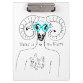 Odd Ram Aries Chinese Astrology Zodiac Cliboard Klembord (Voorkant)