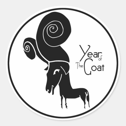 Odd Ram Geit Chinees Jaar Zodiac Verjaardag Sticke Ronde Sticker (Voorkant)