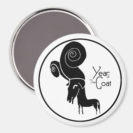 Odd Ram Goat Chinese Year Zodiac Birthday R Magnet (Voorkant / Achterkant)