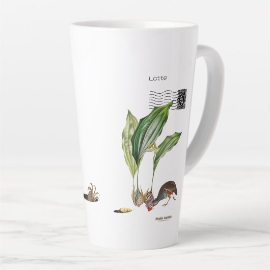 Odd Shellfish Latte Mok, White Ceramic Tall Mok (Rechterhoek)