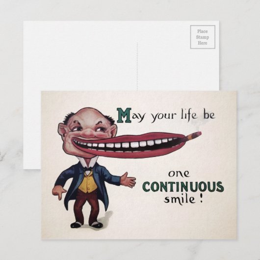 Odd Smile Victoriaans Briefkaart (Voorkant / Achterkant)