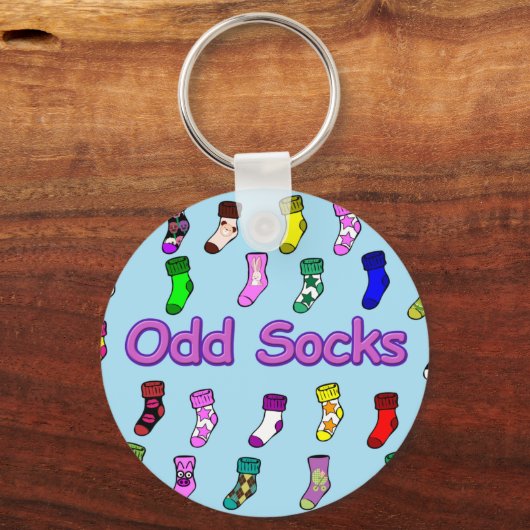 Odd Sokken Sleutelhanger blauw (Voorkant)